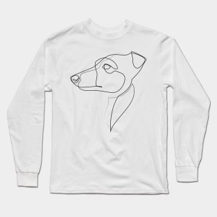 Whippet - one line drawing Long Sleeve T-Shirt